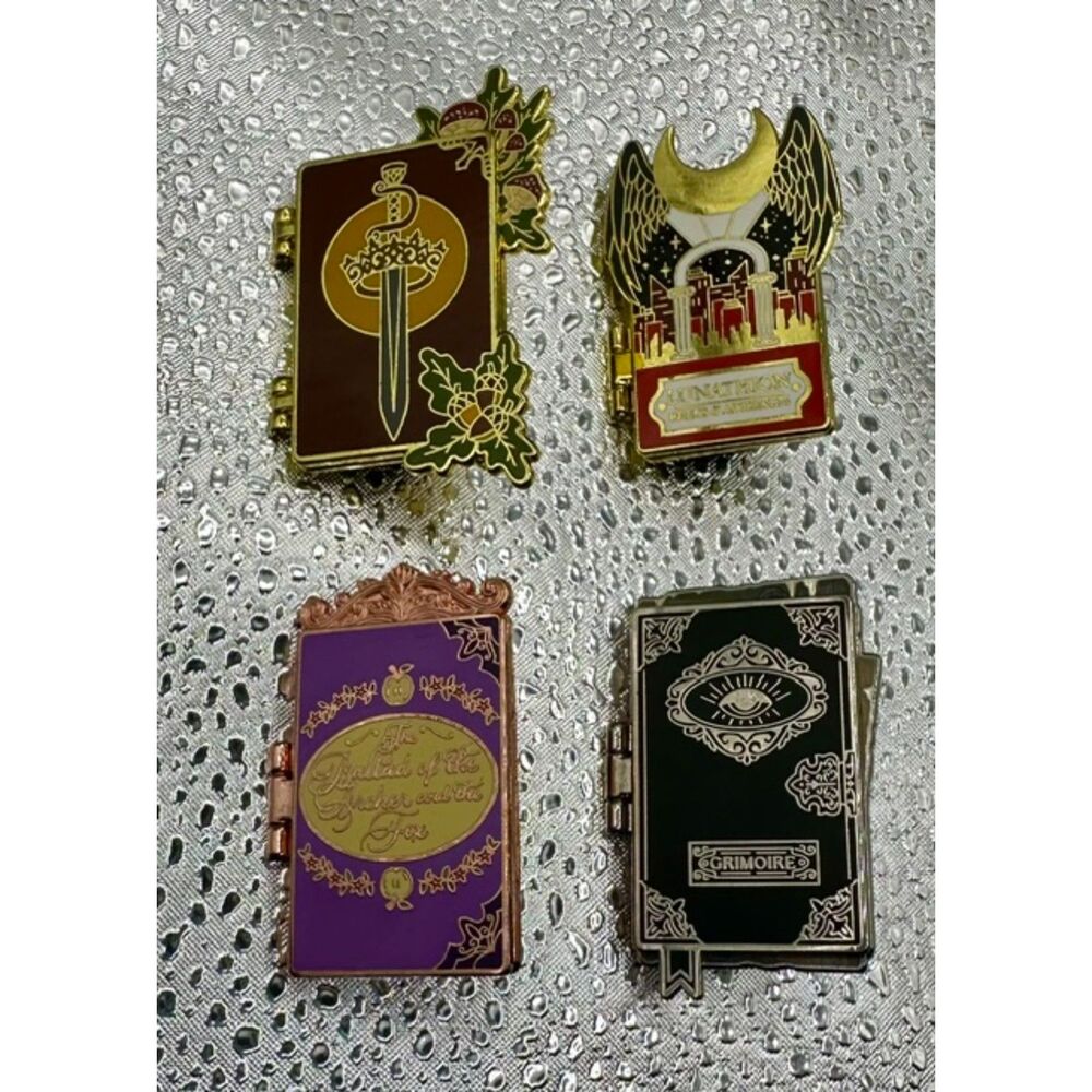 OwlCrate Treasured Tomes Hinged Book Enamel Pin Lot: Series 1 #1-4 of 12